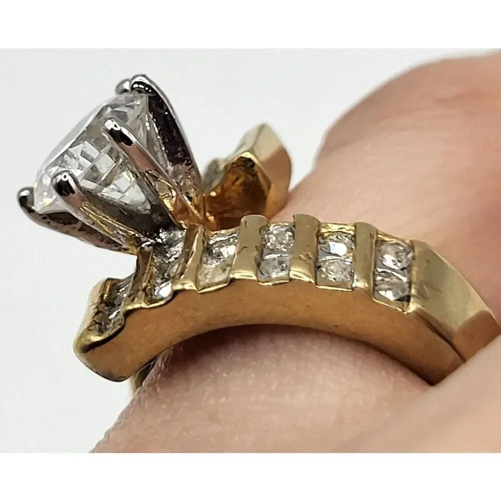 VIntage 18K HGE Solitaire Wrap Ring Size 6